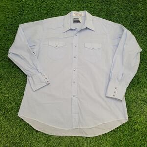 Vintage 80s Wrangler Western Pearl Snap Shirt XL 24x32 Cowboy-Cut